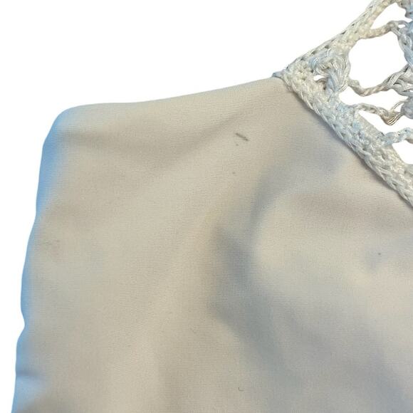 Acacia Panama Crochet Halter Bikini Top Swim High Neck Boho Mermaid Large - Picture 5 of 8